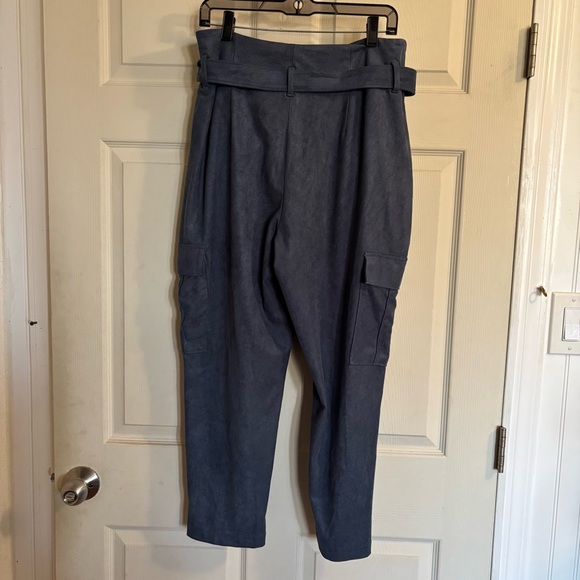 White House Black Market Faux UltraSuede Paperbag Waist Tapered Ankle Pant - Picture 9 of 14